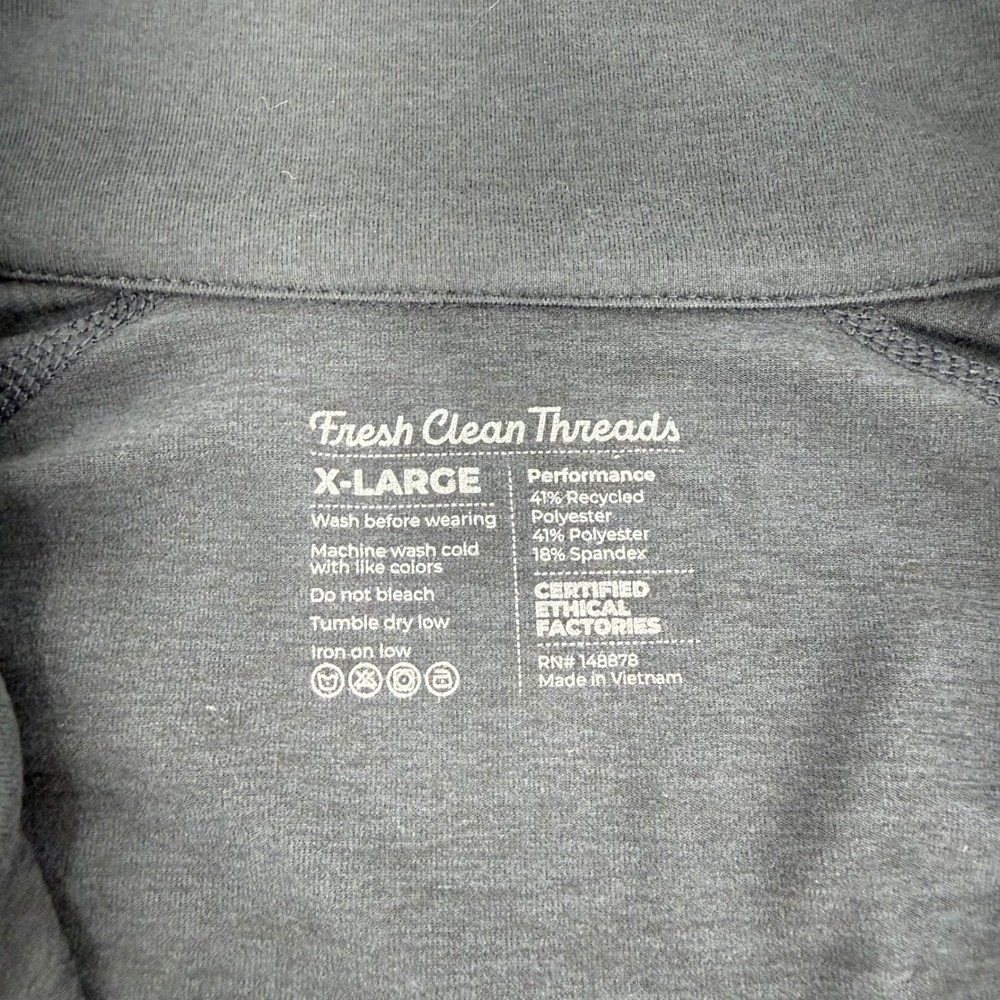 FRESH CLEAN THREADS XL Lot 2 Quarter Zip Pullover Black Navy Performance Stretch - Picture 3 of 16